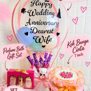 Super Premium Set - Kek Bunga Cinta 7inch + Bath Gift Set