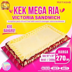 Kek Mega Ria Victoria Sandwich 20inch
