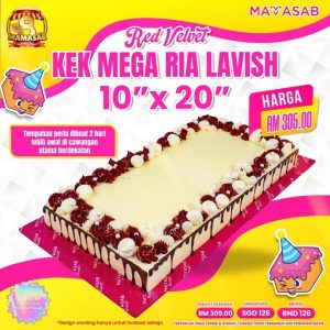 Kek Mega Ria Red Velvet Lavish 20inch